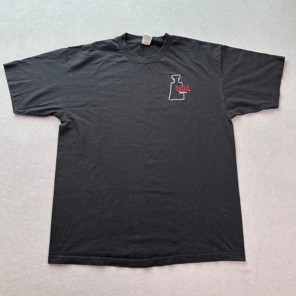 1800 Tequila T Shirt Mens XL Black  Short Sleeve 100% Blue Agave Liquor Engraved